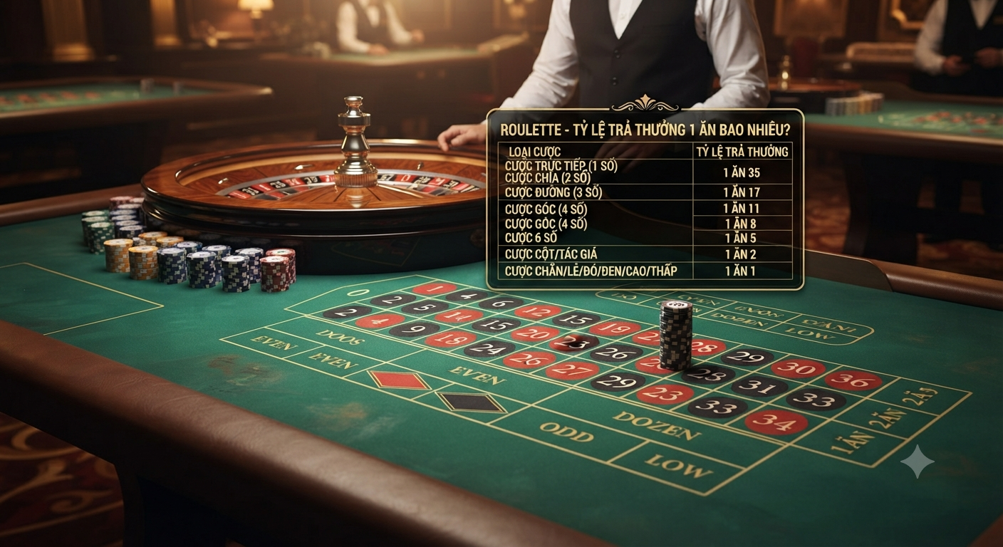 roulette 1 ăn bao nhiêu